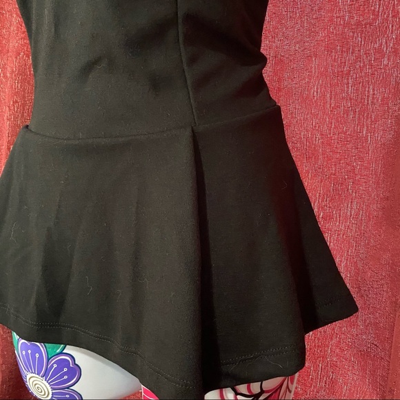 Soprano Black Leater Collar Blouse - Picture 3 of 4